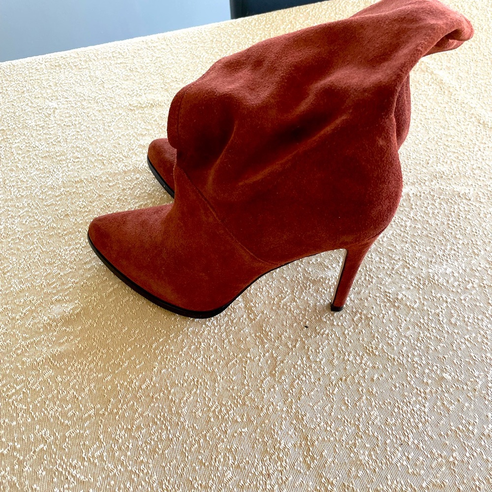 Brand new BCBG Generation slouchy suede boots in cognac color size 9.